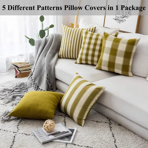 Vista 2 de Home Brilliant - Juego de 5 fundas de almohada de 45 x 45 cm (18 x 18 pulgadas), diseño de flores.