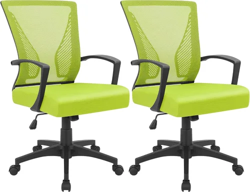 Vista 23 de Furmax Silla de oficina ergonómica de escritorio para computadora, silla de malla, respaldo medio, soporte lumbar giratorio con reposabrazos