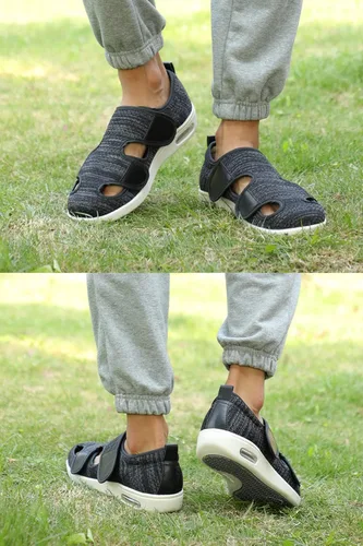 Vista 6 de ZUMEIJIA Zapatos para diabéticos para mujer zapatos casuales ajustables para caminar zapatos anchos para ancianos pies hinchados antideslizantes