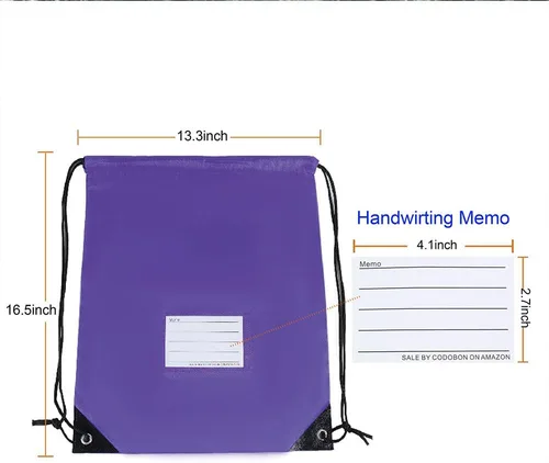 Vista 20 de CODOBON Paquete de 20 bolsas con cordón, mochila de cuerda de dibujo a granel, bolsa de bricolaje para gimnasio, deportes, bolsa para mujeres