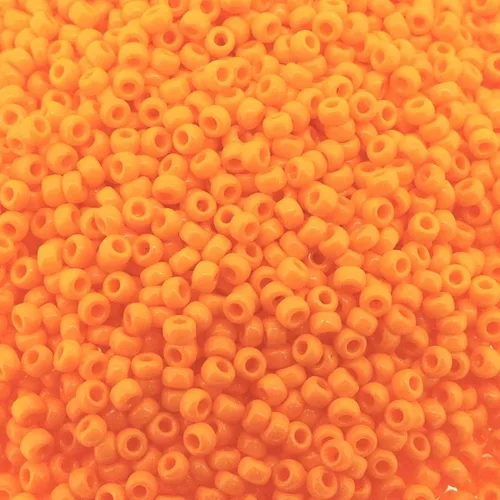 Vista 4 de Perlas de cristal de rocailles de color naranja claro Opaque Miyuki 11/0, 0.85 oz