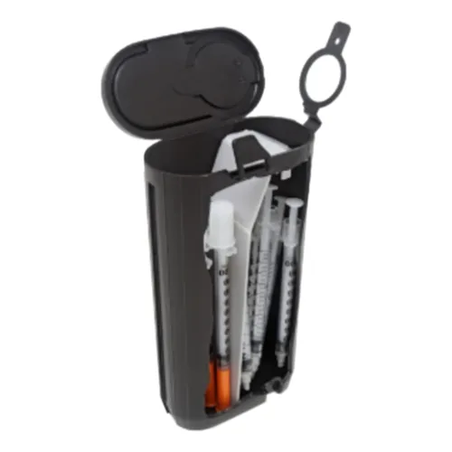 Vista 9 de Secure Sharps - Recipientes de bolsillo para objetos Sharps pequeños, 8.5 fl oz, negro (caja de 100)