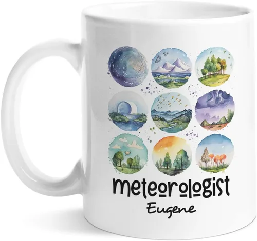 Vista 9 de Taza de café personalizada Storm Chaser con nombre, taza de cerámica de tornado personalizada para meteorólogo, regalos novedosos para amantes