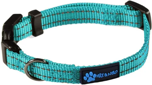 Vista 7 de Max and Neo NEO - Collar reflectante con hebilla de nailon para perro, donamos un collar a un rescate de perros por cada collar vendido (XS, negro)