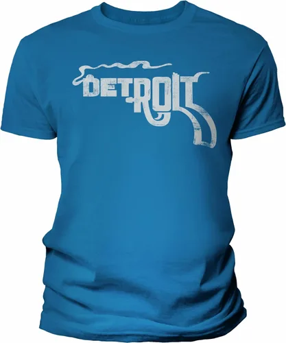 Vista 27 de Detroit Smoking Gun - Camisa para hombre y mujer, estilo vintage, suave Negro