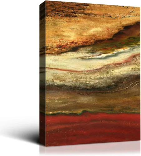 Vista 18 de Denzoer - Lienzo decorativo para pared, pintura abstracta, decoración de pared, pintura contemporánea con envoltura de galería, ilustraciones