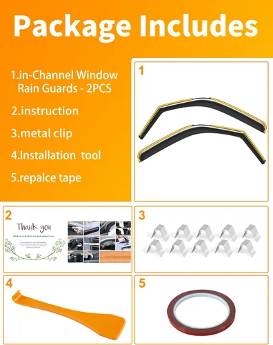 Vista 9 de Protectores de lluvia de ventana para Chevy Express Van y GMC Savana 2500