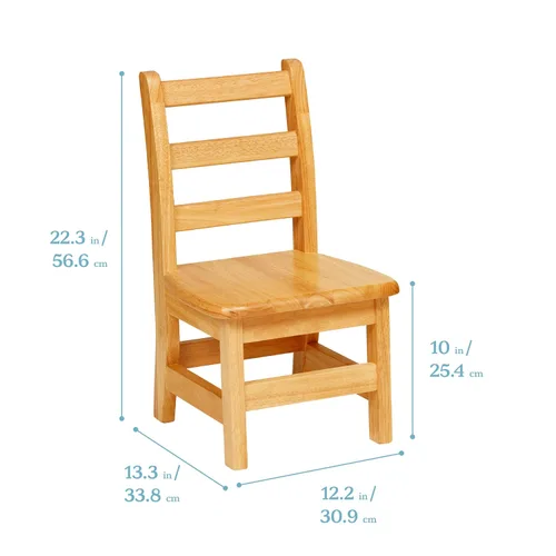 Vista 3 de Silla ECR4Kids montada con espalda escalonada de 3 peldaños, Natural, 2