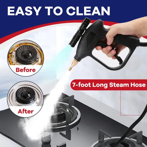 Vista 6 de Moongiantgo Limpiador de vapor de alta presión de 1700 W, máquina de limpieza instantánea portátil de mano para uso doméstico comercial, cocina