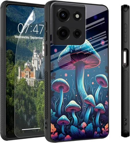 Vista 51 de Funda para Motorola Moto Edge 2022, cubierta trasera de vidrio templado con protector de pantalla, funda protectora a prueba de golpes para Motorola