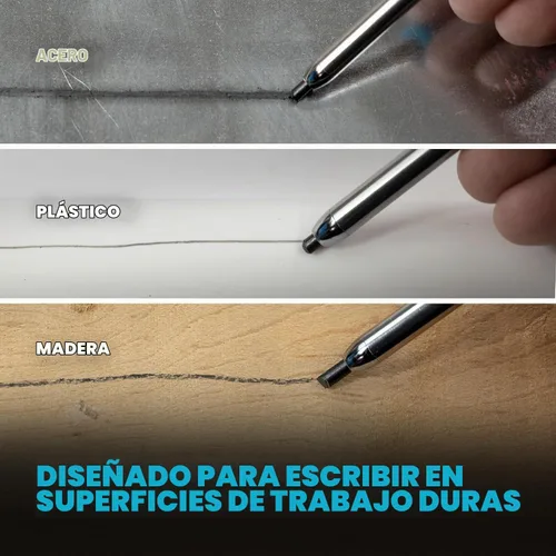 Vista 6 de OX Tools Pro Tuff - Lápiz de marcado de carbono con soporte, sacapuntas y clip para cinturón, lápiz mecánico resistente ideal para carpinteros