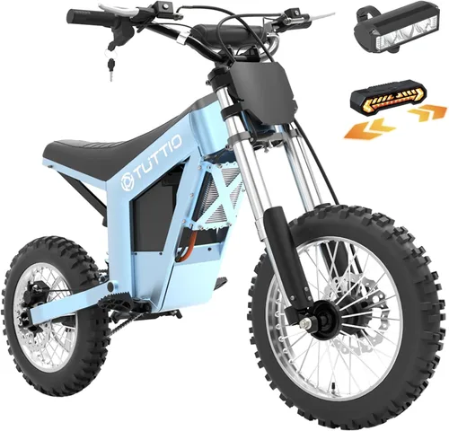 Vista 12 de Tuttio Soleil01 Bicicleta eléctrica de la suciedad 40MPH 200NM Off Road Ebike 54.6V 21AH Battery, 45Miles, 14"/12" Fat Tire Electric Mountain Bike