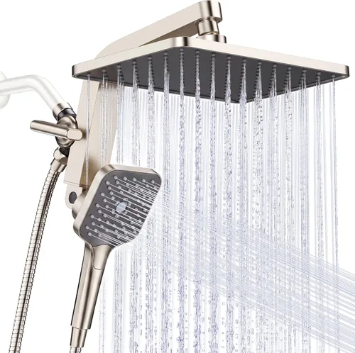 Vista 10 de KOSNEW® 12" XXL Rainfall Shower Head with Handheld Combo, Chrome Polished