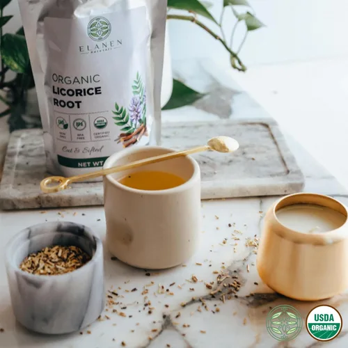 Vista 5 de Elanen Naturals Raíz de regaliz orgánica, 4 onzas (3.99 oz), té de raíz de regaliz orgánico certificado por USDA, regaliz picado a granel, regaliz