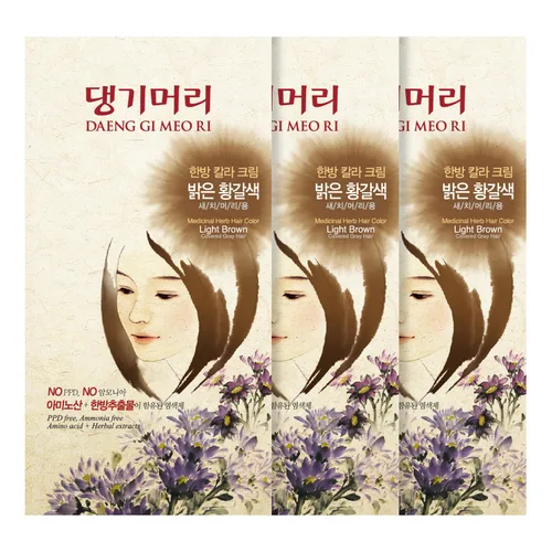 Vista 9 de Daeng Gi Meo Ri Tinte para cabello con hierbas medicinales, cubre las canas (marrón natural), tinte para el cabello crema, contiene proteína