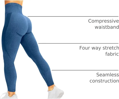 Vista 14 de HIGORUN - Leggings sin costuras para mujer, moldeadores, con diseño gráfico de sonrisas, de cintura alta, para el gimnasio, yoga o hacer ejercicio