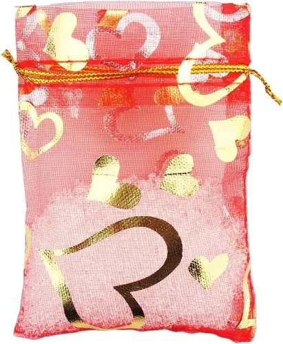 Vista 14 de QIANHAILIZZ Paquete de 100 bolsas de regalo de organza con forma de corazón de flores de 2.8 x 3.5 pulgadas, bolsa de regalo para dulces, bolsa