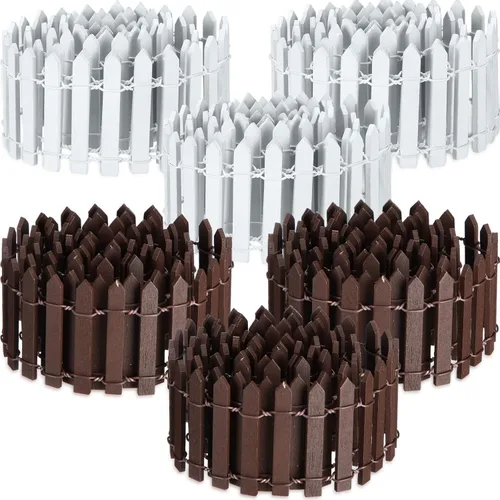 Vista 6 de Kigley 6 piezas de 40 pulgadas de valla de madera en miniatura para jardín de hadas, decoraciones de cerca con piquetes para DIY, maceta, casa