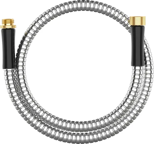 Vista 16 de Manguera de jardín de metal corta de 1 pie, adaptador de extensión de manguera pequeña de acero inoxidable para carrete de manguera, tubo de agua