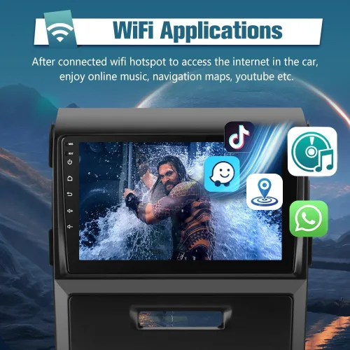 Vista 3 de AWESAFE Android 13 Estéreo de coche para Ford F150 2009 2010 2011 2012, inalámbrico Carplay Android Auto Android 9 pulgadas pantalla táctil F150