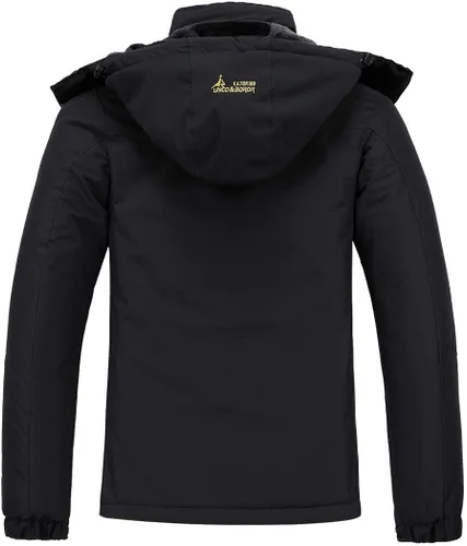 Vista 2 de MOERDENG - Chaqueta de esquí para mujer resistente al agua abrigo de invierno para nieve cortavientos de montaña con capucha