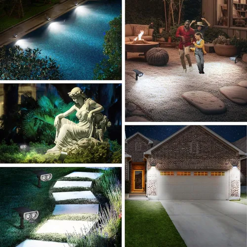 Vista 7 de Linkind Luces Solares para Exteriores StarRayS, Focos Solares Brillantes para Exteriores, Focos Impermeables IP67 para Jardín Patio Paisaje Sendero
