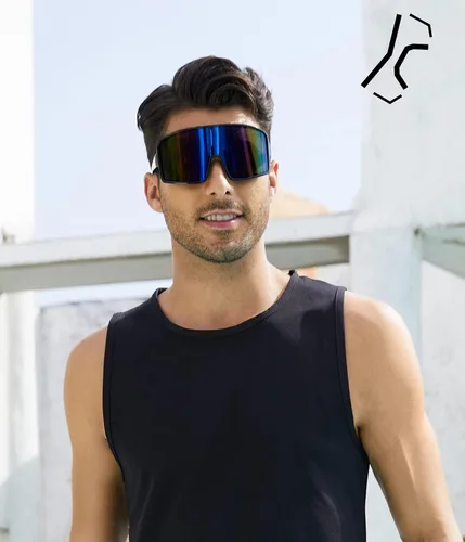 Vista 2 de Karsaer Vision Sports - Gafas de sol de ciclismo de una pieza para exteriores resistentes al viento gafas de los años 80 para mujeres y hombres