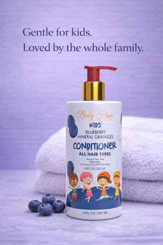 Vista 5 de BABY HAIR - Acondicionador de cabello para niños con minerales de arándanos, acondicionador para el cabello sin sulfato, acondicionador