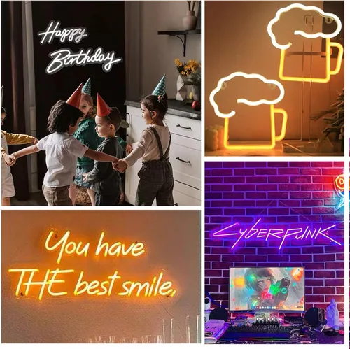 Vista 3 de Letrero de neón con texto en inglés "Your Are Like Really Pretty Neón", letreros de luz LED de neón para decoración de pared, dormitorio