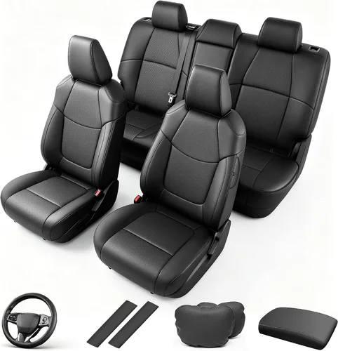 Vista 8 de Seat Covers for Mazda 3 2014 2015 2016 2017 2018 Custom Fit,Faux Leather Waterproof AirbagCompatible Car Seat Cover Full Set Black