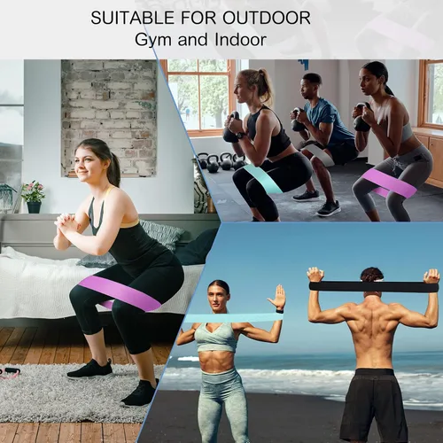 Vista 5 de Shappy 20 bandas de resistencia de tela para entrenamiento, mujeres y hombres, 5 niveles antideslizantes, bandas de entrenamiento elásticas