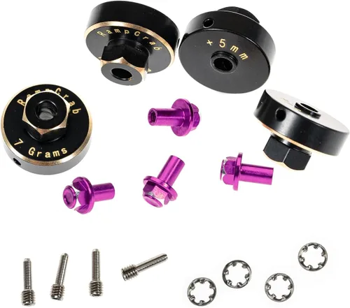 Vista 8 de Kit de extensión de cubos de rueda hexagonales + 0.197 in para SCX24 AX24, espaciadores de rueda de cubo hexagonal extendido de latón, piezas