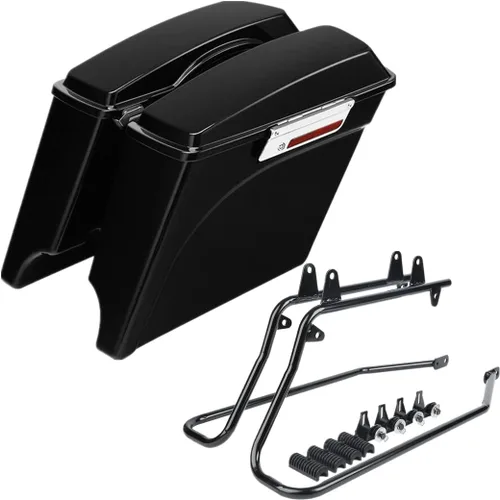 Vista 19 de Kit de soporte de conversión para alforjas extendidas de 4" TCMT, compatible con Harley Heritage Softail Fatboy FLSTF Breakout 1984-2017, negro