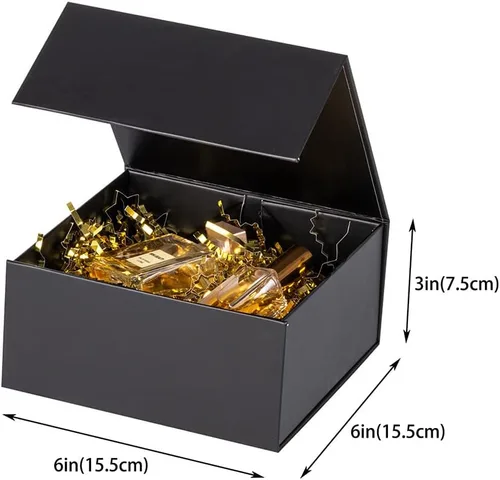 Vista 2 de GoooodGift Cajas de Regalo Negras Paquete de 16, Caja de Regalo Plegable con Tapa de Cierre Magnético, Embalaje para Pequeñas Empresas, Fiestas