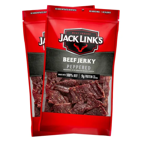 Vista 10 de Jack Link's Carne seca original, gran aperitivo diario, 0.35 oz de proteína y 80 calorías, hecha con 100% carne de res, 96% libre de grasa, sin MSG