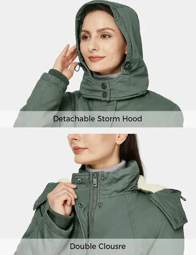 Vista 5 de WenVen - Chaqueta de algodón con capucha para mujer