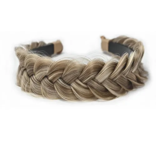Vista 17 de Banda ancha trenzada para el cabello, accesorios para el cabello, banda elástica antideslizante para mujeres y niñas (A1002)