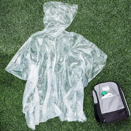 Vista 3 de Juvale Raincoat Plastic Disposable Rain Ponchos with Hood - Bulk Emergency Rain Cover