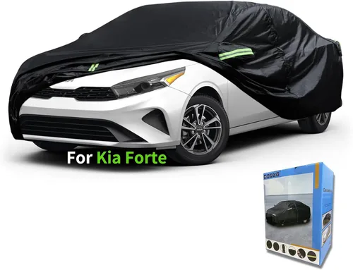 Vista 27 de Funda a medida para automóvil Kia, 7 capas de cubierta impermeable para automóvil, para todo tipo de clima, para exteriores, cubierta completa