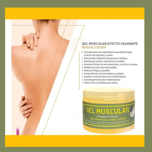 Vista 7 de Gel muscular con extractos de manzanilla y pino Ocote 350grs. (1 unidad)
