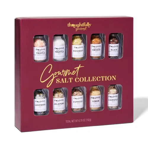Vista 8 de Thoughtfully Gourmet, Set de Regalo Muestreador de Sal de Cocina Gourmet, Sales de Condimento Gourmet en Botellas de Vidrio, Los Sabores Incluyen