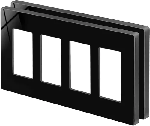 Vista 30 de BESTTEN Placa de pared sin tornillos de 5 segmentos, cubierta de enchufe decorador, placa decorativa para interruptor, serie blanca nieve brillante