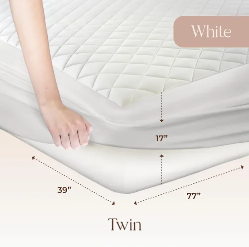 Vista 2 de Protector de colchón 100% algodón orgánico – Protector superior acolchado de lujo para colchón suave y transpirable lavable a máquina – Comercio