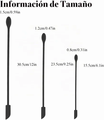 Vista 3 de Mini espátula de silicona, 6 espátulas para tarros, cuchara de silicona reutilizable de doble extremo para cocina y belleza
