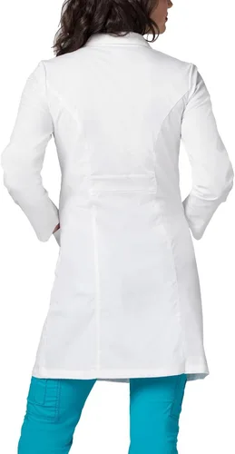 Vista 2 de Adar - Abrigo de laboratorio elástico universal para mujer abrigo de laboratorio con cintura de 36 pulgadas