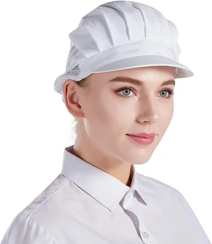 Vista 3 de Nanxson 3 piezas de sombrero de chef de cocina, gorra de chef de cocina, redes para el cabello CF9033