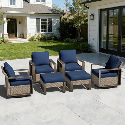 Vista 36 de Sofá de Mimbre Metálico para Patio de 75", Sofá Sillón de Ratán para Exteriores de 3 Asientos para Todo Tipo de Clima con Cojines Premium