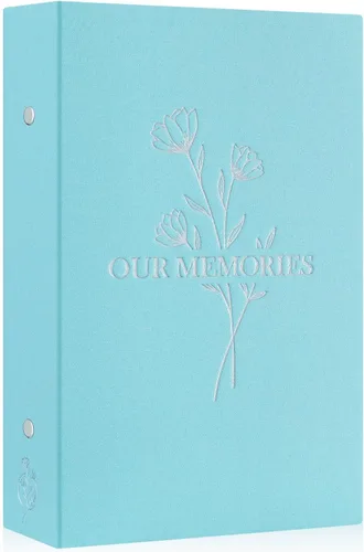 Vista 39 de Lanpn Álbumes de fotos pequeños de 4 x 6 pulgadas, 50 imágenes, paquete de 2 unidades, mini capacidad de lino Our Memories, juego de bolsillos