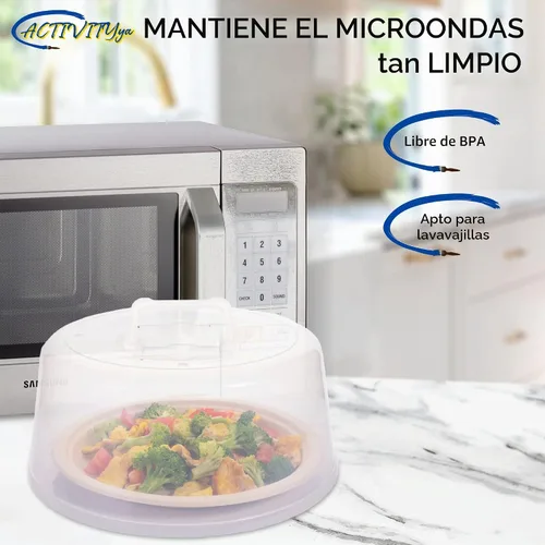 Vista 6 de Cubierta grande para microondas para alimentos, tapa protectora de salpicaduras, funda de soporte para pasteles, tamaño 11.5 pulgadas x 5 pulgadas