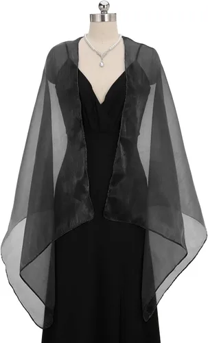 Vista 8 de EASEDAILY Chales y envolturas para vestidos de noche para mujer, bufanda de boda brillante, estola de novia transparente para novia y dama de honor